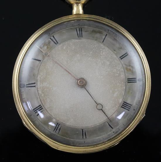 An early 19th century French 18ct gold keywind repeating dress pocket watch by Leroy & Fils, Paris,